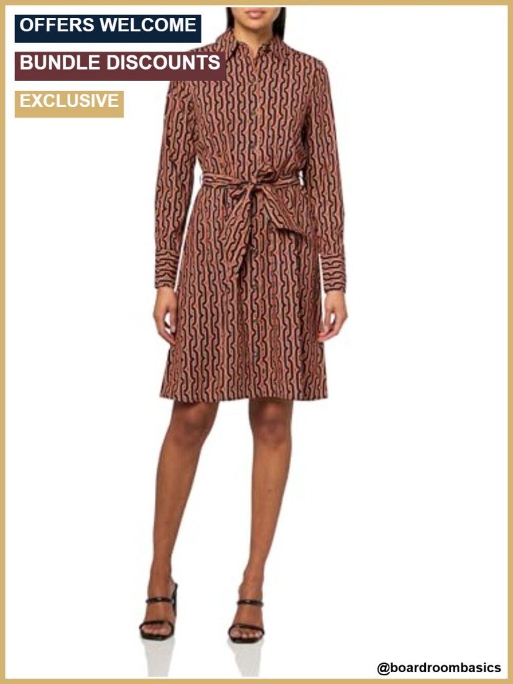 Long Sleeve Collared V-Neck Faux Wrap Mini Dress with Sash Belt